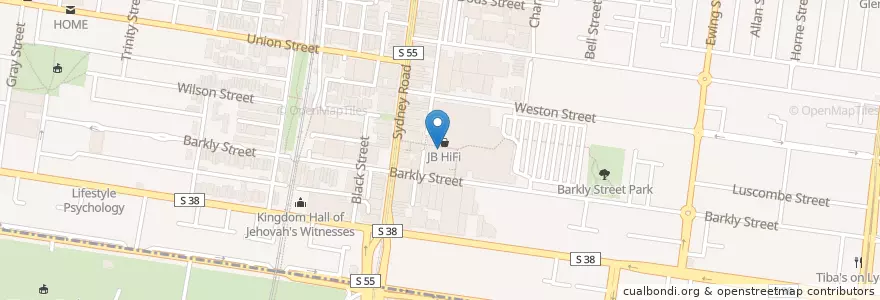 Mapa de ubicacion de Bank of Melbourne en استرالیا, Victoria, City Of Moreland.