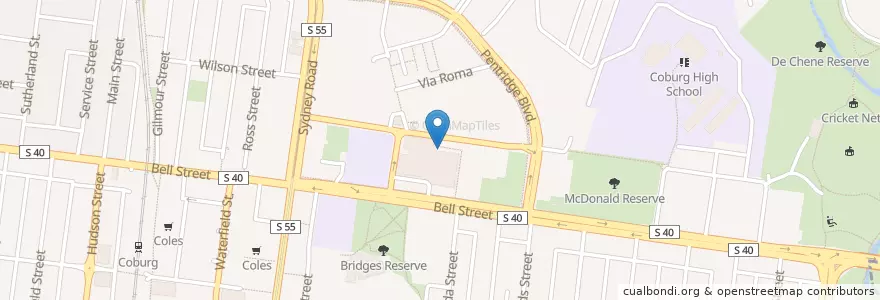 Mapa de ubicacion de Free Moreland council Car charging point en Австралия, Виктория, City Of Moreland.
