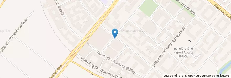 Mapa de ubicacion de 秋实面馆 en China, Heilongjiang, 南岗区, 通达街道办事处, 曲线街道办事处.