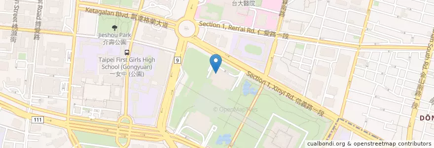 Mapa de ubicacion de Allegro樂格輕食 en 타이완, 신베이 시, 타이베이시, 중정 구.