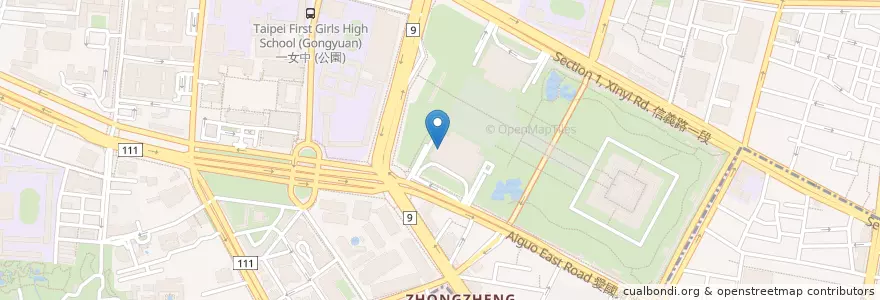 Mapa de ubicacion de 戲台咖啡 en Taiwan, 新北市, Taipei, 中正區.