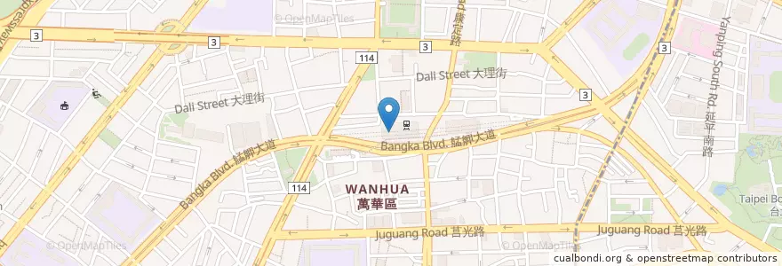 Mapa de ubicacion de 凱達大飯店 百宴自助餐廳 en 臺灣, 新北市, 臺北市, 萬華區.