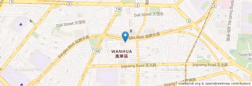 Mapa de ubicacion de 艋舺螺螄粉 桂林米粉 en 臺灣, 新北市, 臺北市, 萬華區.