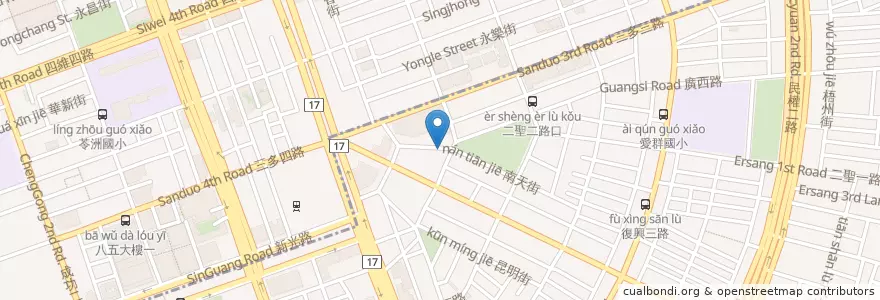 Mapa de ubicacion de 法式古董沙龍甜點咖啡館 en 臺灣, 高雄市, 苓雅區.
