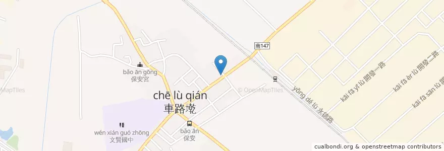 Mapa de ubicacion de 閻家土產牛肉湯 en Taiwan, 臺南市, 仁德區.