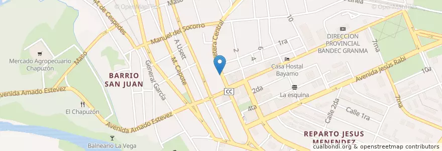 Mapa de ubicacion de 1ra Iglesia Metodista de Bayamo en 古巴, Granma, Bayamo, Ciudad De Bayamo.