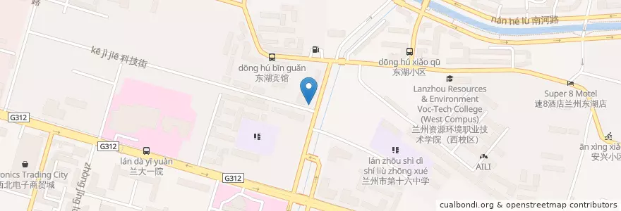 Mapa de ubicacion de Bank of Lanzhou en China, Gansu, Lanzhou, Chengguan District, Tuanjie Xincun Subdistrict.
