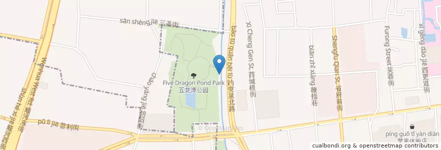 Mapa de ubicacion de 五龙潭码头 en Китай, Шаньдун, 济南市, 天桥区, 历下区.