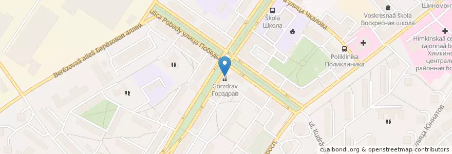 Mapa de ubicacion de Московский кредитный банк en Rusland, Centraal Federaal District, Oblast Moskou, Городской Округ Химки.