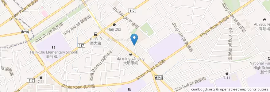 Mapa de ubicacion de 紫微殿 en 臺灣, 臺灣省, 新竹市, 東區.