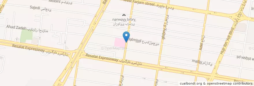 Mapa de ubicacion de داروخانه en イラン, テヘラン, شهرستان تهران, テヘラン, بخش مرکزی شهرستان تهران.