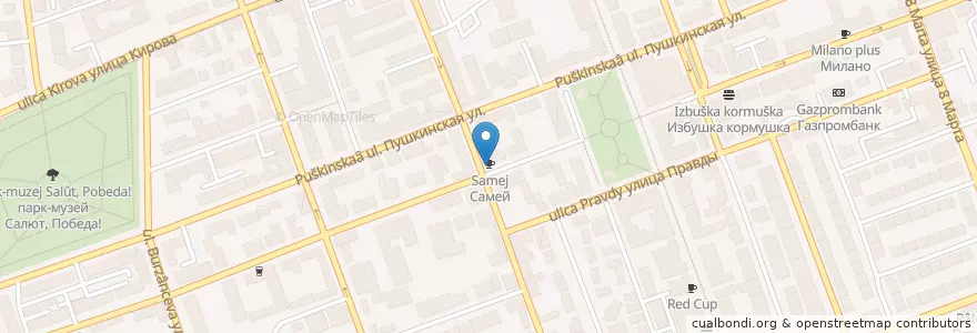Mapa de ubicacion de Самей en Rússia, Приволжский Федеральный Округ, Оренбургская Область, Городской Округ Оренбург.