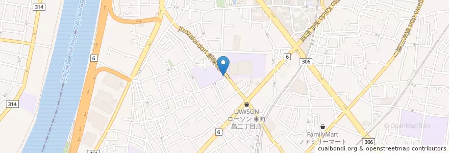 Mapa de ubicacion de 向島消防団 第三分団本部 en Jepun, 東京都, 墨田区.