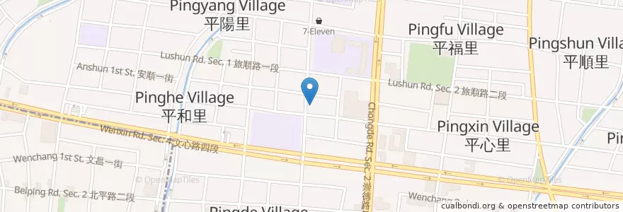 Mapa de ubicacion de 美又美 en تايوان, تاي شانغ, 北屯區.