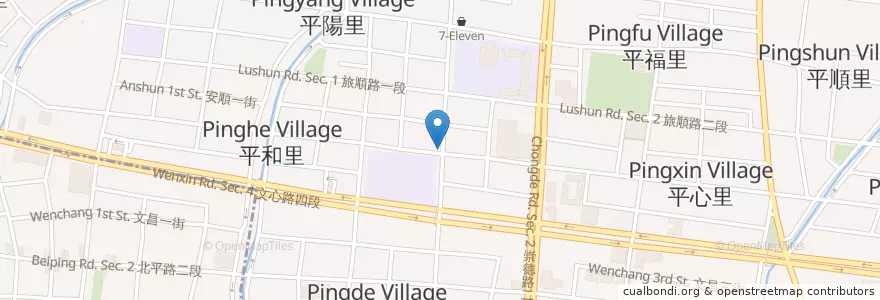 Mapa de ubicacion de 弘爺漢堡 en Taiwán, Taichung, 北屯區.