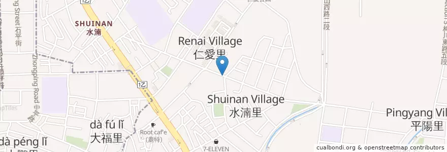 Mapa de ubicacion de 麥味登 en تايوان, تاي شانغ, 北屯區.