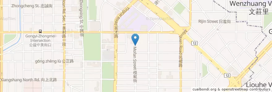 Mapa de ubicacion de 家味現炒 en Taiwan, 臺中市, 西區.