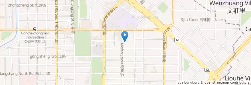 Mapa de ubicacion de 別嗆大叔 en 台湾, 台中市, 西区.