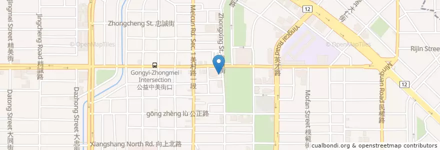 Mapa de ubicacion de 財神爺滷肉飯 en Taiwan, Taichung, West District.