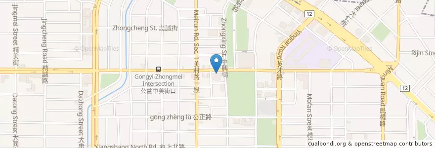 Mapa de ubicacion de 二呆飯糰 en Taiwan, 臺中市, 西區.