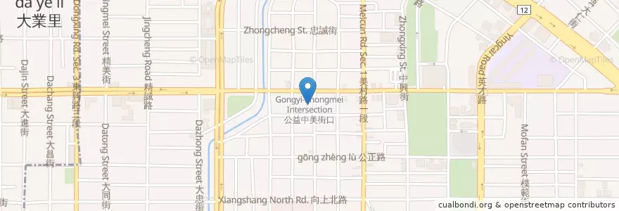 Mapa de ubicacion de 白面東極品楊桃汁 en Taiwán, Taichung, 西區.