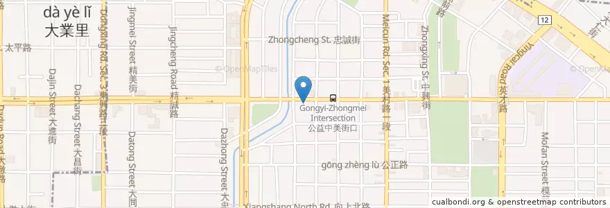 Mapa de ubicacion de 大東屋 en 臺灣, 臺中市, 西區.