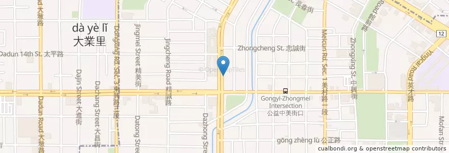 Mapa de ubicacion de 韓香亭 en تایوان, تایچونگ, 西區.