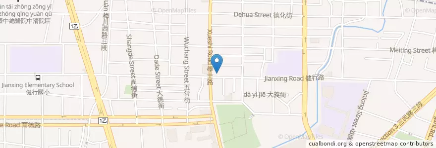 Mapa de ubicacion de 三佳早點 en 台湾, 台中市, 北区.