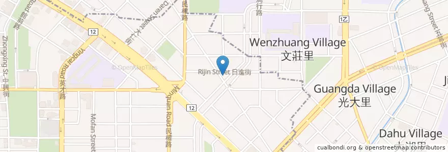 Mapa de ubicacion de 恆饌精緻便當 en Тайвань, Тайчжун, 北區.