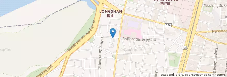 Mapa de ubicacion de 阿丁自助餐 en تایوان, 新北市, تایپه, 萬華區.