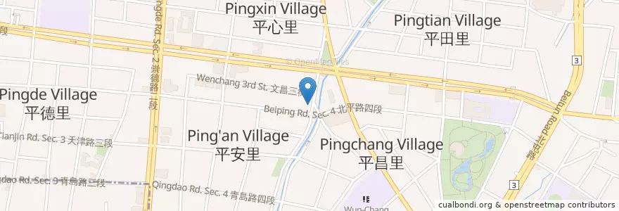 Mapa de ubicacion de 雋永邨 en Taiwan, Taichung, 北屯區.