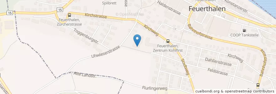 Mapa de ubicacion de Cafetaria Zentrum Kohlfirst en سويسرا, Schaffhausen, Schaffhausen, Feuerthalen.