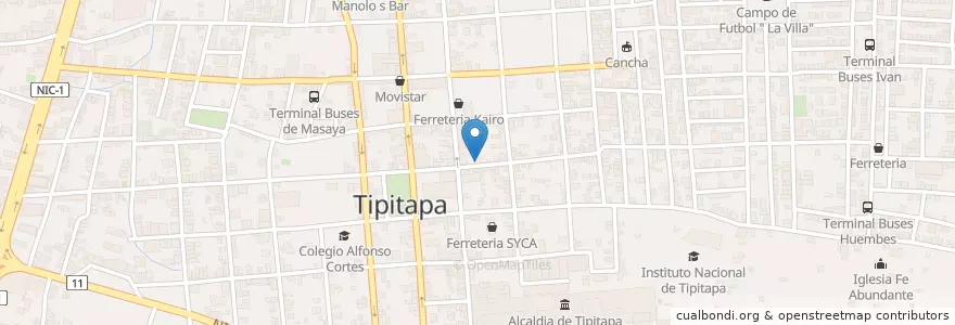 Mapa de ubicacion de La Gran Vía en Nicaragua, Departamento De Managua, Tipitapa (Municipio).