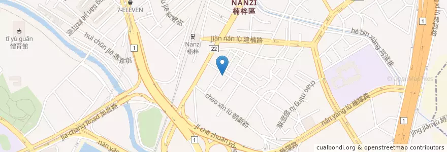 Mapa de ubicacion de 熊好咖哩 en Тайвань, Гаосюн, 楠梓區.