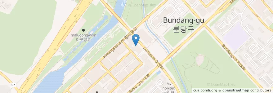 Mapa de ubicacion de 장홍규정통중화요리 en Korea Selatan, Gyeonggi, 분당구.
