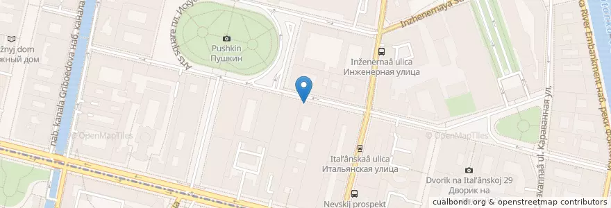 Mapa de ubicacion de Двордзен en Russia, Northwestern Federal District, Leningrad Oblast, Saint Petersburg, Центральный Район, Palace District.
