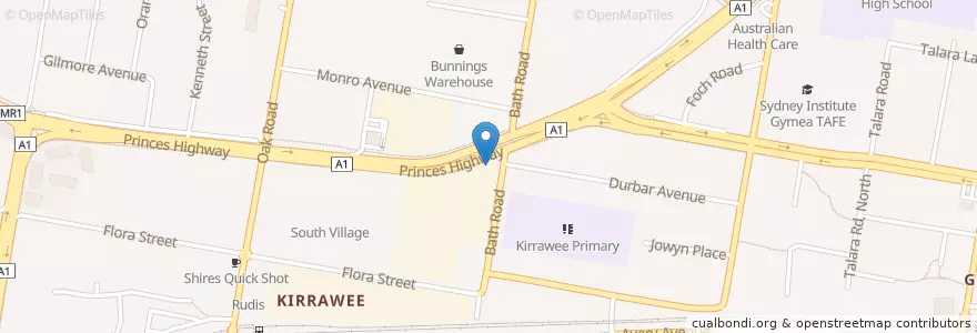 Mapa de ubicacion de 7-Eleven en 오스트레일리아, New South Wales, Sutherland Shire Council, 시드니.