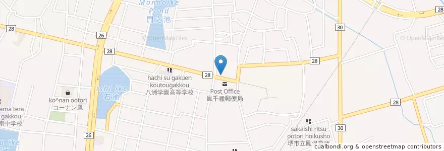 Mapa de ubicacion de 石川歯科 en 日本, 大阪府, 堺市, 西区.