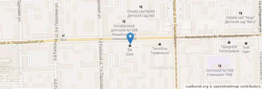 Mapa de ubicacion de Гемотест en Rusia, Distrito Federal Central, Москва, Восточный Административный Округ, Район Измайлово.