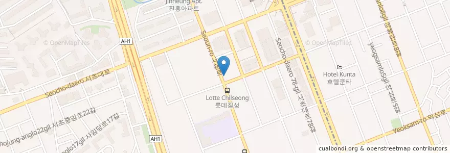 Mapa de ubicacion de 서초사리원 en Corea Del Sud, Seul, 서초구, 서초동, 서초2동.
