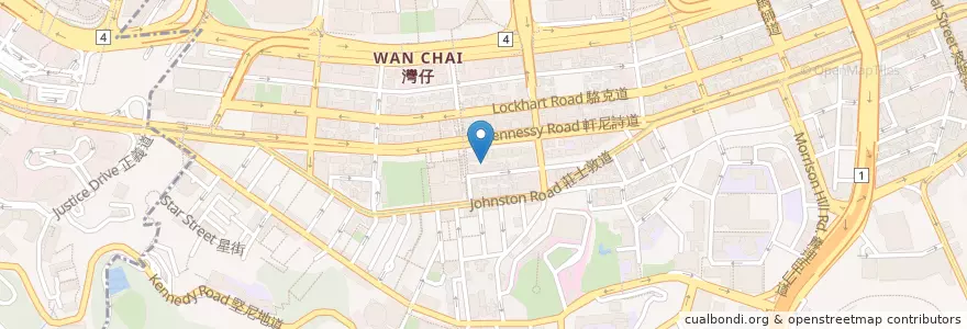 Mapa de ubicacion de 新拱照車仔麵 en Chine, Guangdong, Hong Kong, Île De Hong Kong, Nouveaux Territoires, 灣仔區 Wan Chai District.