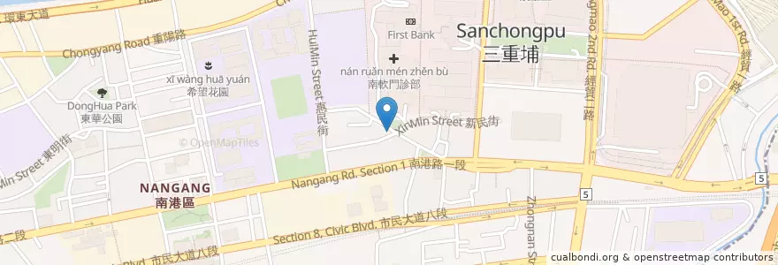 Mapa de ubicacion de 新民街快炒 en تايوان, تايبيه الجديدة, تايبيه, 南港區.
