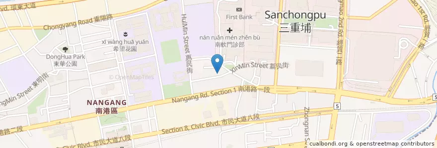 Mapa de ubicacion de 兩相宜早餐 en تايوان, تايبيه الجديدة, تايبيه, 南港區.
