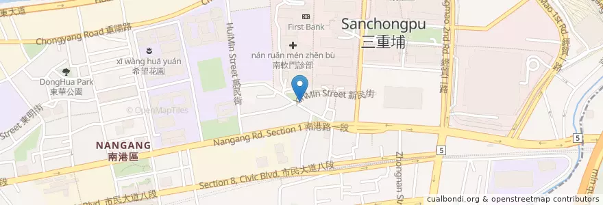 Mapa de ubicacion de KK手工窯烤披薩 en Taiwan, 新北市, Taipé, 南港區.