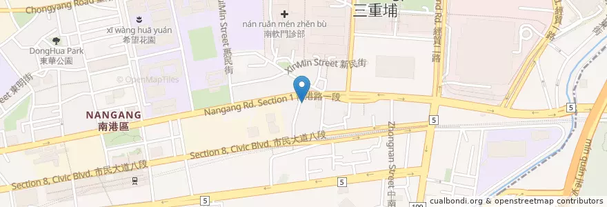 Mapa de ubicacion de 珍珍牛肉麵 en Taiwan, Neu-Taipeh, Taipeh, Nangang.