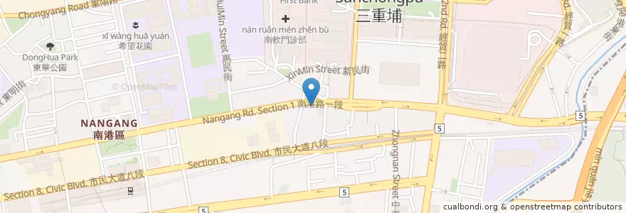 Mapa de ubicacion de 跑路麵 en تايوان, تايبيه الجديدة, تايبيه, 南港區.