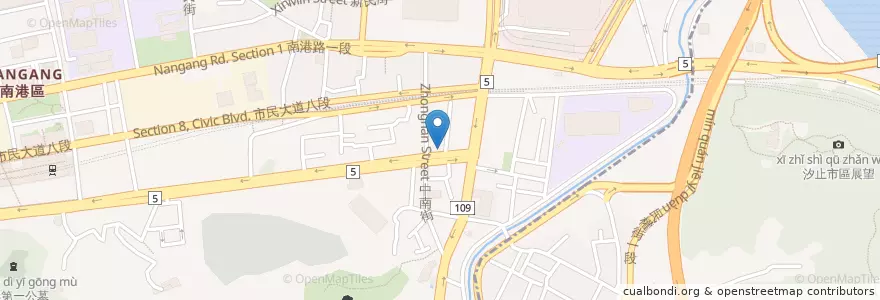 Mapa de ubicacion de 水晶魯肉飯 en 타이완, 신베이 시, 타이베이시, 난강 구.