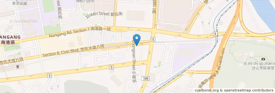Mapa de ubicacion de 享味素食漢堡 en تایوان, 新北市, تایپه, 南港區.