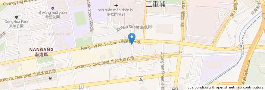 Mapa de ubicacion de 蚵仔煎 en 臺灣, 新北市, 臺北市, 南港區.