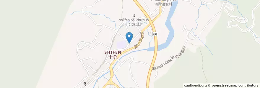 Mapa de ubicacion de 鳳珠手工麵疙瘩 en Тайвань, Новый Тайбэй, 平溪區.